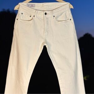 GAP white straight leg denim jeans